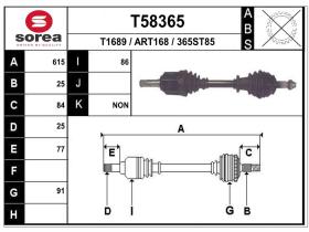 Transmisiones ART168 - TRANS.IZQ.FIAT/ALFA JTD