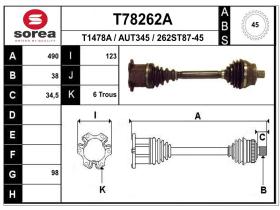 Transmisiones AUT345 - TRANSMISION DCHA.AUDI A4 AUTOMATICO