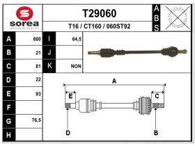 Transmisiones CT160 - TRANSMISION DCH.CITROEN AX/PEUG.106