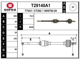 Transmisiones CT262 - TRANSMISION DCHA.BERLINGO/PARTNER ABS 29