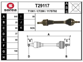 Transmisiones CT290 - TRANSMISION CITROEN C5 HDI IZQ.