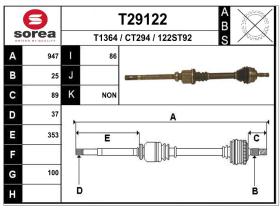 Transmisiones CT294 - TRANSMISION DCHA.CITROEN C5