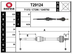 Transmisiones CT296 - TRANSMISION DCHA. CITROEN C5