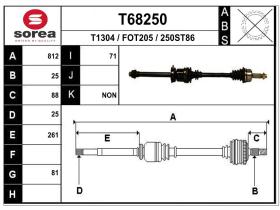 Transmisiones FOT205 - TRANSMISION FORD COURIER DCHA.