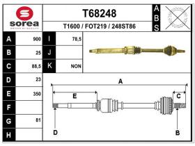 Transmisiones FOT219 - TRANS.DCHA.FORD FIESTA/PUMA 1.4 16V