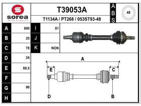 Transmisiones PT268 - TRANSMISION IZQ.PEUGEOT 206 2.0 HDI ABS 48