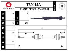 Transmisiones PT280 - TRANSMISION PEUGEOT 206 DCHA.