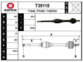 Transmisiones PT285 - TRANSMISION DCHA.CITROEN C4