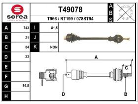 Transmisiones RT199 - TRANSMISION DCHA.RENAULT TWINGO C/PASADOR