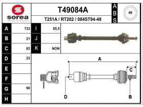 Transmisiones RT202 - TRANS.DCHA.RENAULT 19 ABS