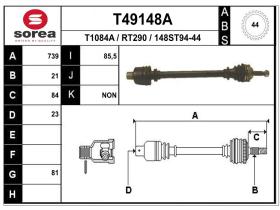 Transmisiones RT290 - TRANS.DCHA.RENAULT MEGANE ABS