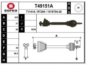 Transmisiones RT294 - TRANS.IZQ.RENA.CLIO II/KANGOO ABS26