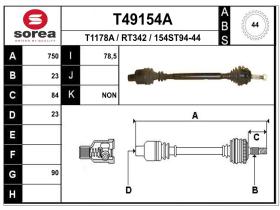 Transmisiones RT342 - TRANS.DCHA.RENAULT MEGANE I 23