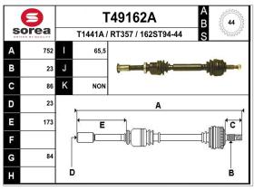 Transmisiones RT357 - TRANS.DCHA.RENAULT MEGANE DCI