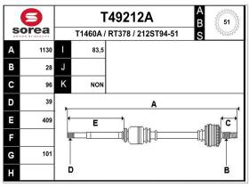 Transmisiones RT378 - TRANSMISION DCHA.RENAULT/OPEL/NISS.