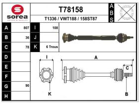 Transmisiones VWT188 - TRANSMISION SEAT LEON/TOLEDO DCHA.