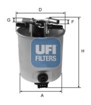 Filtros ufi 2402501 - FILTRO COMBUSTIBLE