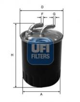 Filtros ufi 2407700 - FILTRO COMBUSTIBLE
