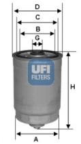 Filtros ufi 2435000 - FILTRO COMBUSTIBLE