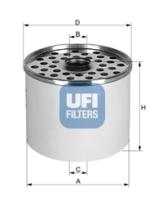 Filtros ufi 2436000 - FILTRO COMBUSTIBLE CAV