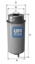 Filtros ufi 2445800 - FILTRO GASOIL