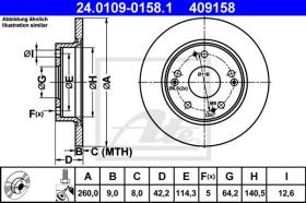 ATE 409158 - DISCO FRENO HONDA CIVIC HATCHBACK (