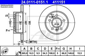 ATE 411151 - DISCO DE FRENO RENAULT AVANTIME (01