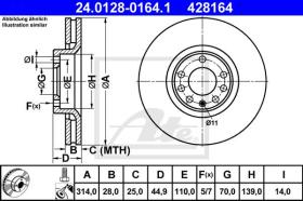 ATE 428164 - DISCO FRENO OPEL SIGNUM / VAUXHALL