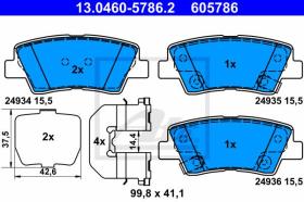 ATE 605786 - PASTILLA FRENO HYUNDAI ACCENT IV(10