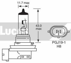 Lucas LLB708 - LAMP.AUTOMOCION 12V 35W PGJ19-1 H8