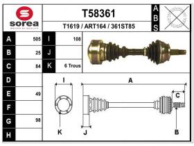 Transmisiones ART164 - TRANSMISION IZQ. ALFA 146 JTD