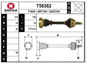 Transmisiones ART165 - TRANSMISION DCHA. ALFA 147 JTD