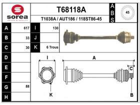 Transmisiones AUT186 - TRANSMISION DCHA. AUDI/VOLKSWAGEN