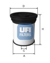 Filtros ufi 2601901 - F.COM.JEEP,LANCIA