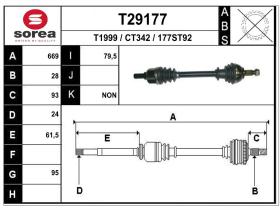 Transmisiones CT342 - TRANSMISION IZQ.CITROEN C5 II