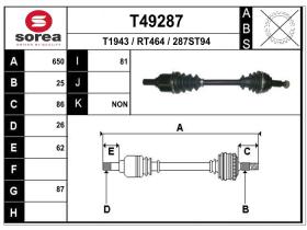 Transmisiones RT464 - TRANSMISION IZQ.RENAULT CLIO III / MODUS