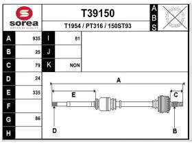 Transmisiones PT316 - TRANSMISION DCHA.PEUGEOT 308