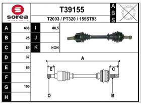 Transmisiones PT320 - TRANSMISION IZQ.PEUGEOT 308