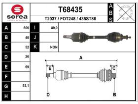 Transmisiones FOT248 - TRANSMISION IZQ.FORD MONDEO III