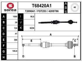 Transmisiones FOT253 - TRANSMISION DCHA.FORD TRANSIT 2.2 TDCI 28/41