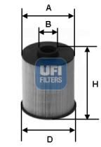 Filtros ufi 2607700 - F.COM.HONDA