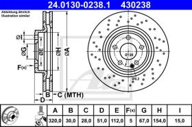 ATE 430238 - DISCO FRENO MERCEDES BENZ A-KLASSE(
