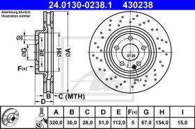 ATE 430238 - DISCO FRENO MERCEDES BENZ A-KLASSE(